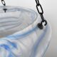 Vintage 1930s Blue & White Streaky Flycatcher / Plafonnier Glass Lamp Shade