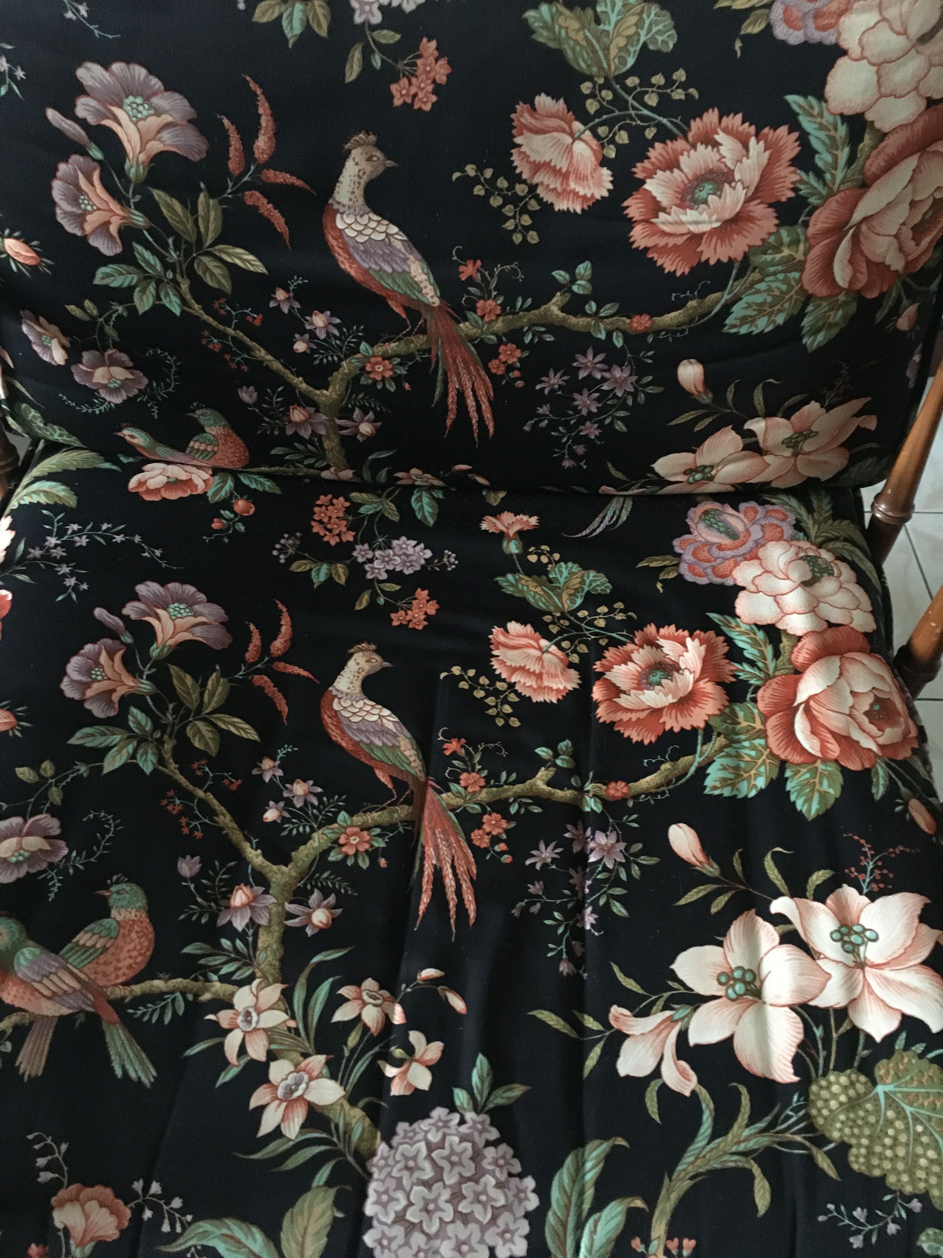 Faux bamboo chair with cushion