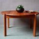 Solid wood coffee table, organic Scandinavian design, vintage retro 80s.