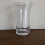1970 XXXL vase in solid bubbled glass H33cm