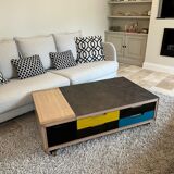 Table basse dinette avec plateau relevable en céramique