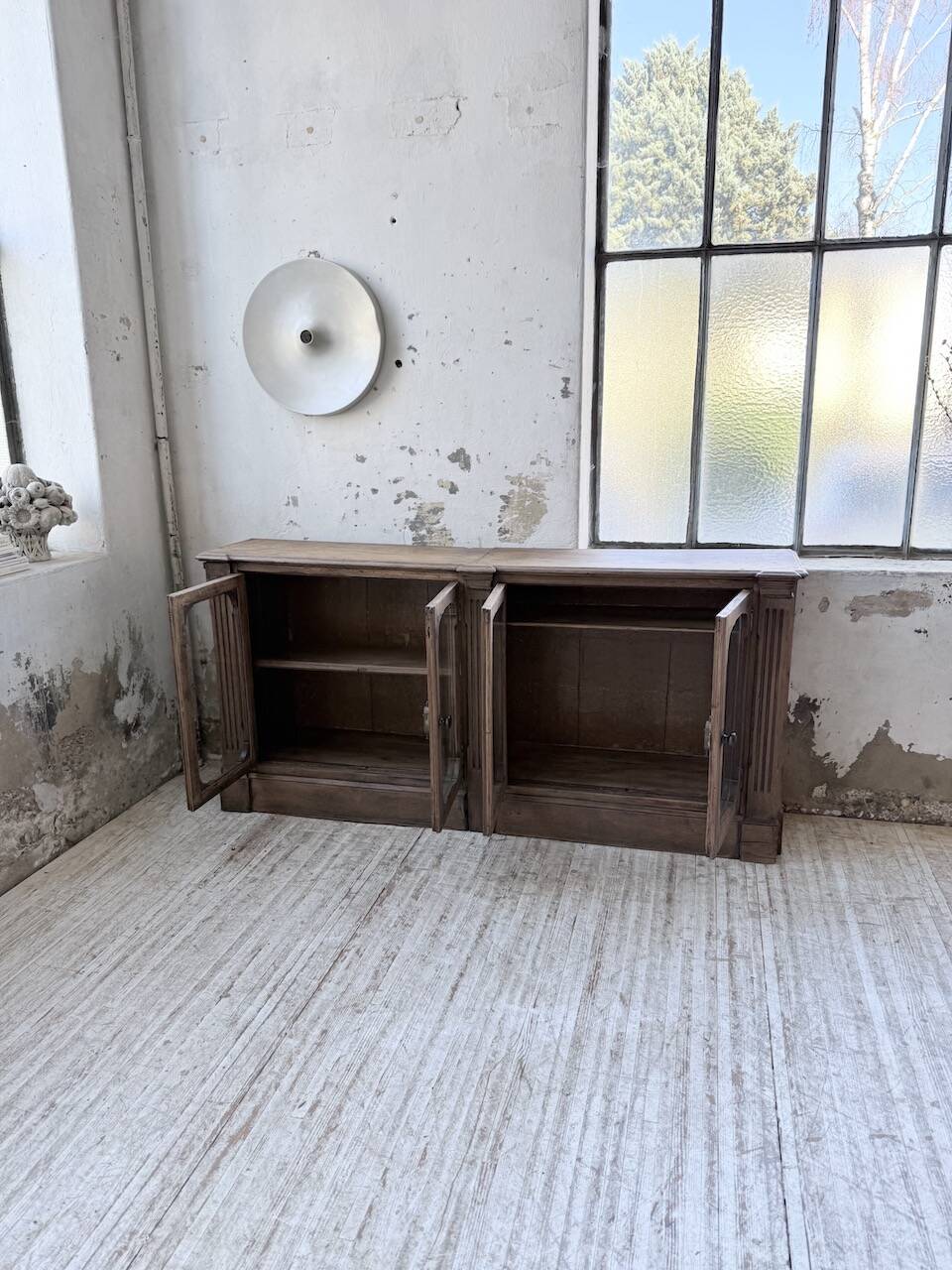 Enfilade display cabinet, solid oak, 1920.