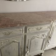 Buffet in cherry wood, Provençal style, renovated in aged white.