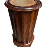 Round wooden bedside table, 1 door