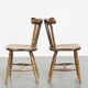 Set of 8 antique wooden spindle chairs