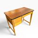 Vintage wooden desk with 3 drawers | 1960s retro style