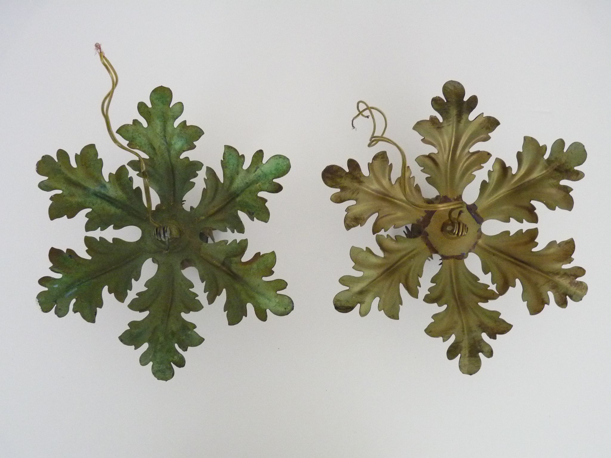 Pair of ceiling lamps, seventies