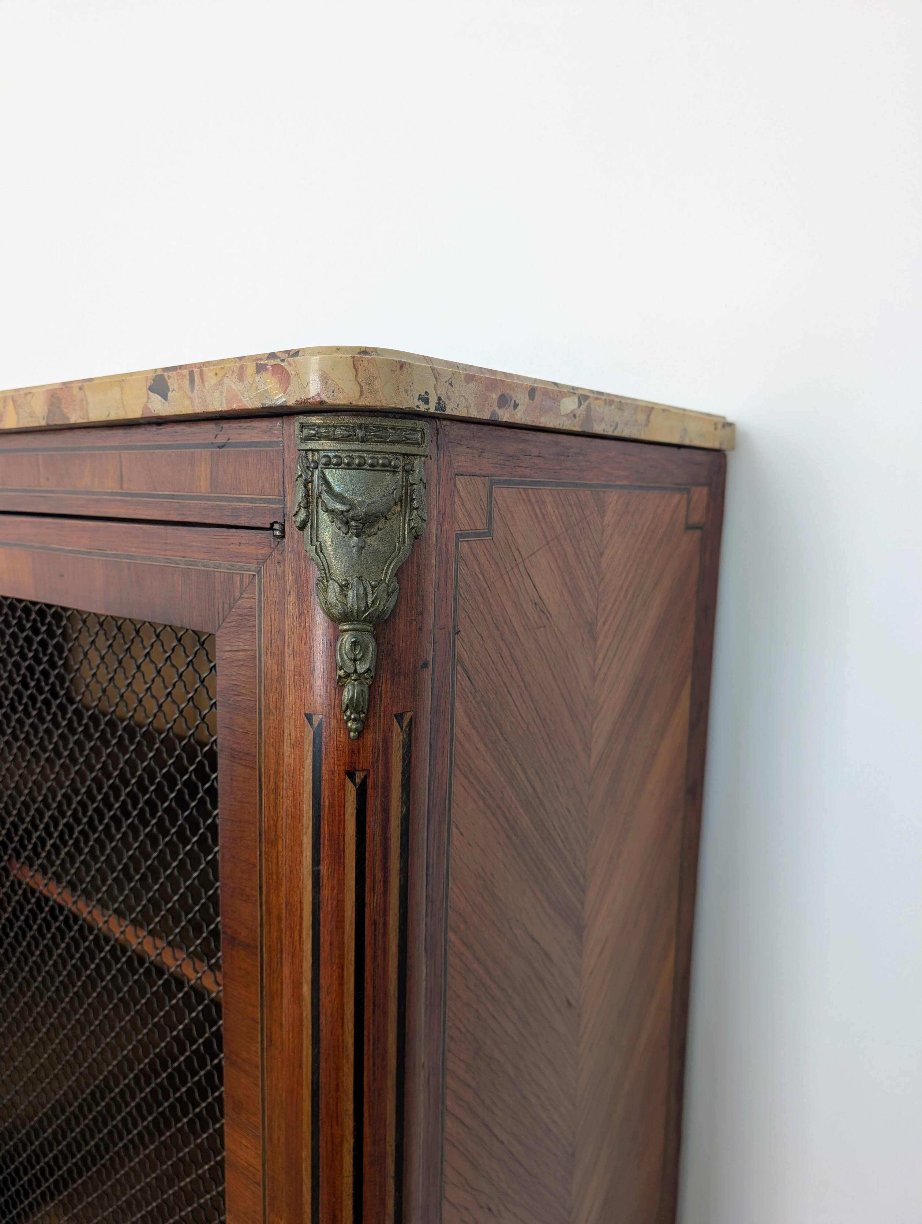 Marquetry library in Transition style Louis XV / Louis XVI