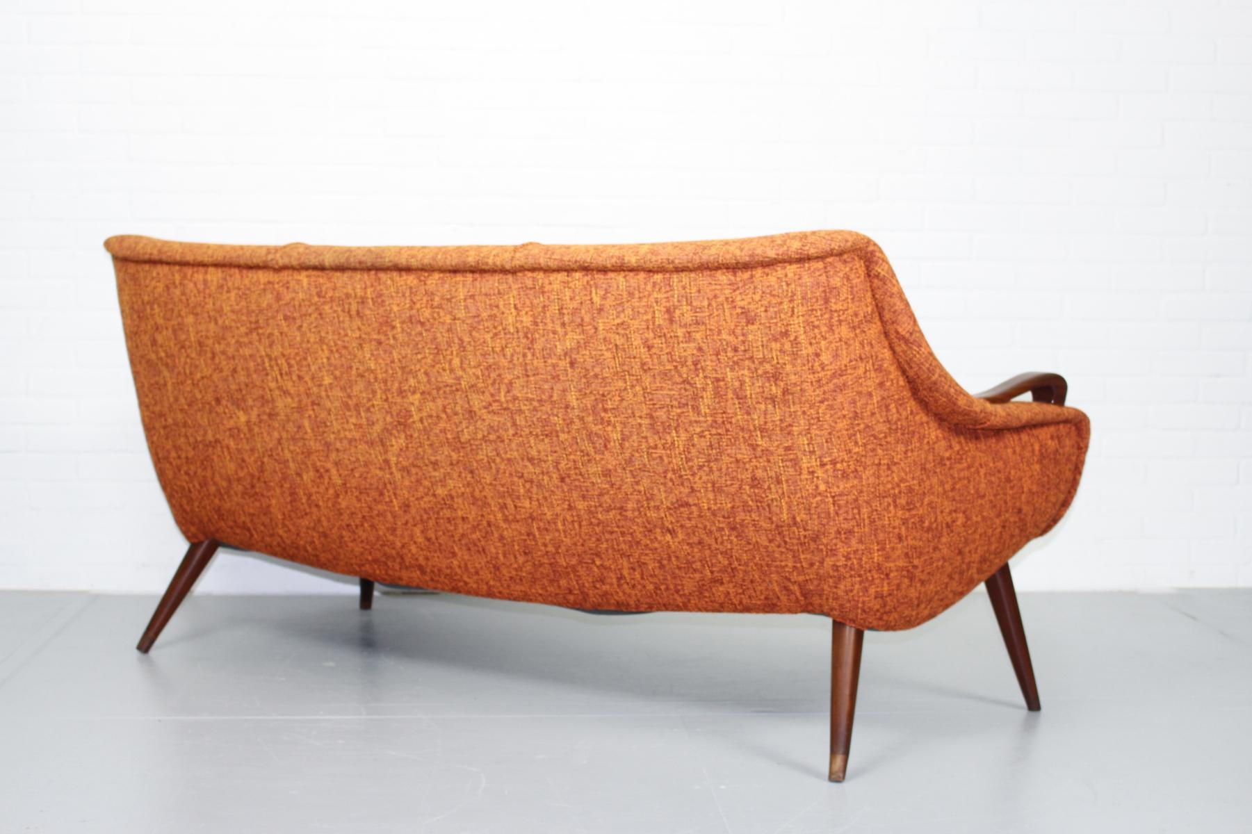 Sofa Orange organic Danish 50s/60s