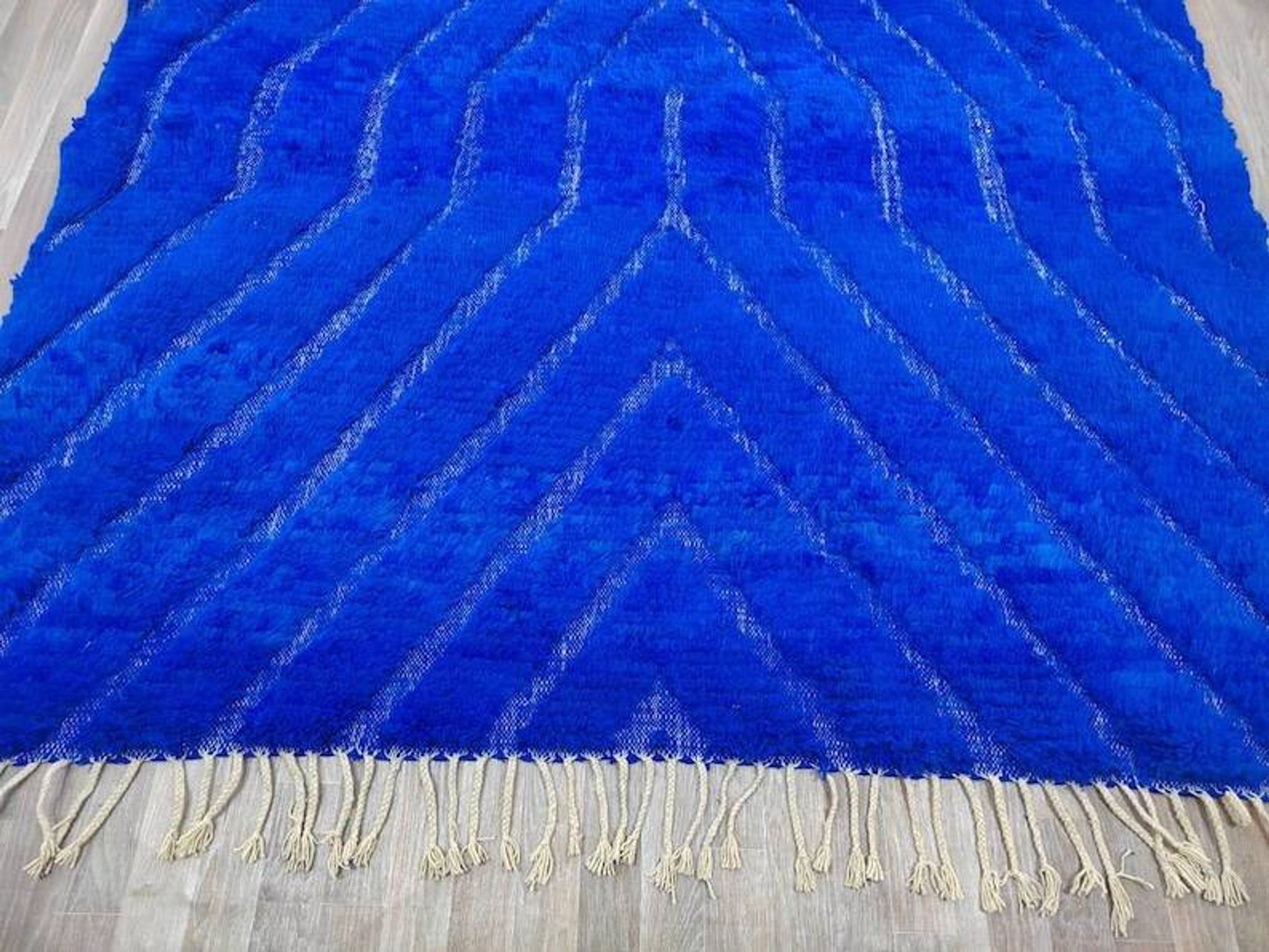 Tapis azilal bleu en laine 250cmx150cm