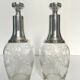 Pair of crystal and silver decanters - early 20th century