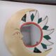Vintage 90s wooden moon mirror