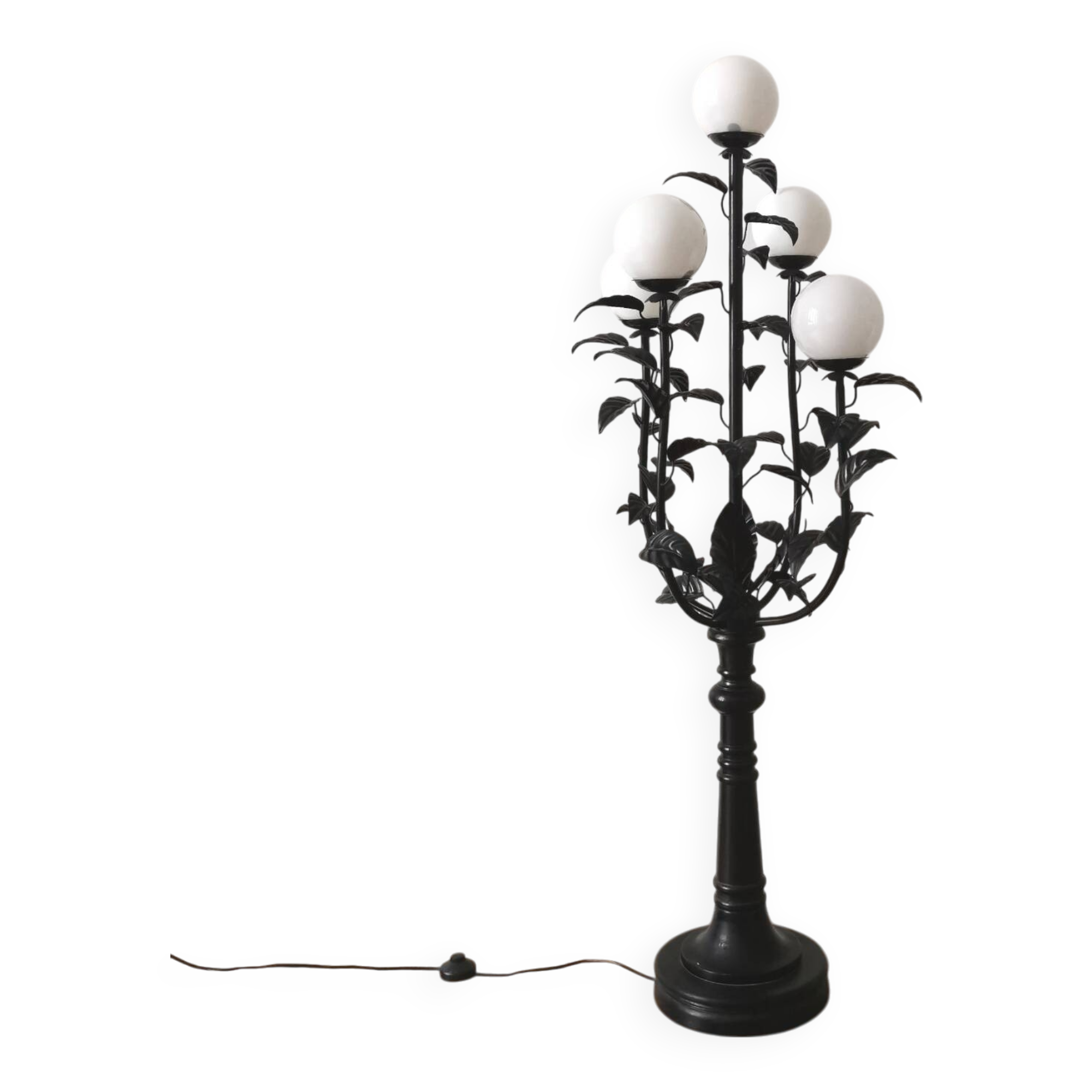 Lampadaire floral vintage design 1970
