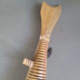 Vintage handmade wooden articulated fish - Ref 854