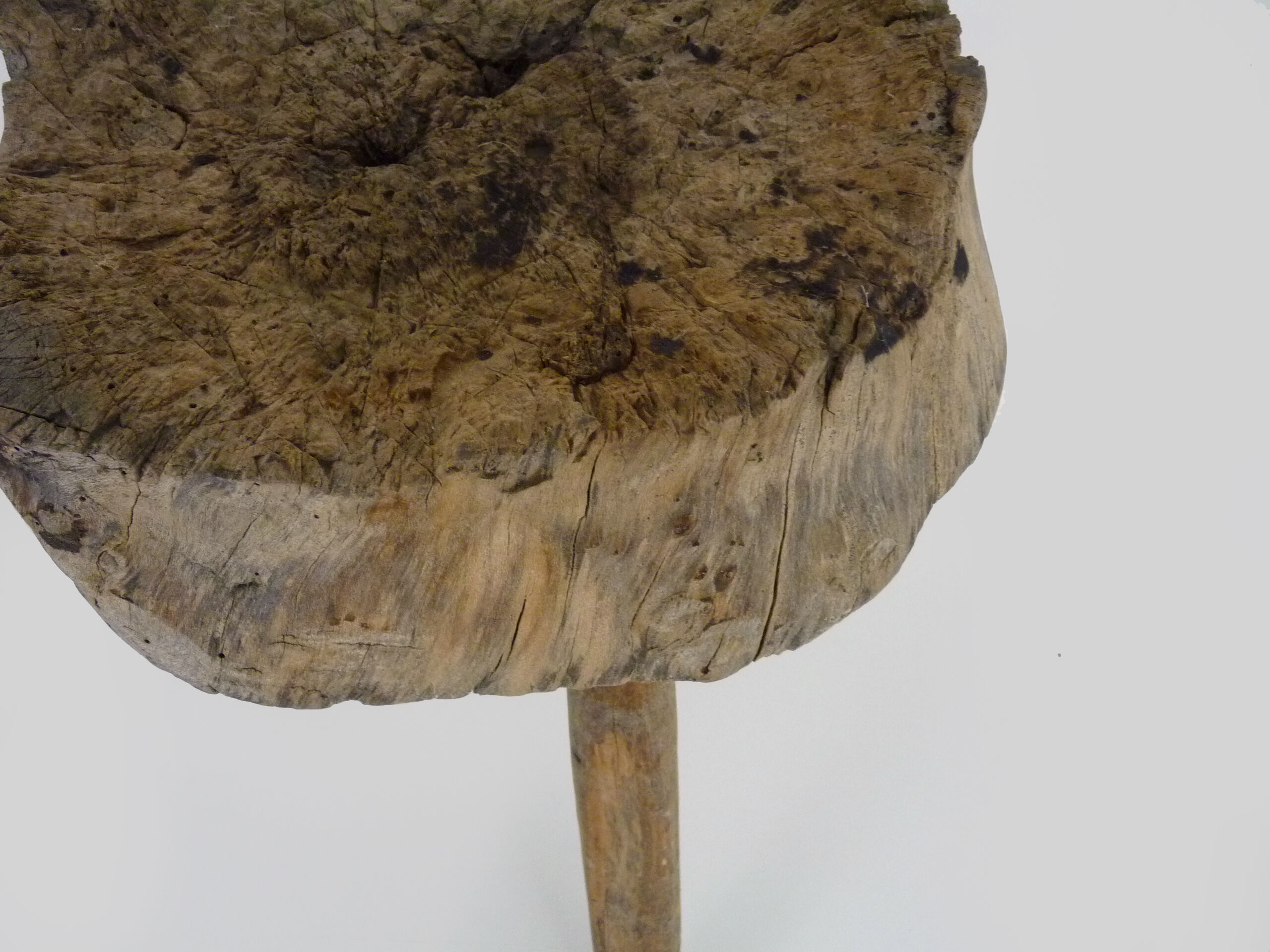 Old wooden tripod stool, 1960s