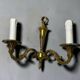 Pair of vintage gold wall sconces – Louis XVI style – 2 arms of