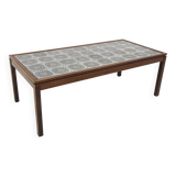 Mahogany and ceramic coffee table, Sweden, 1970