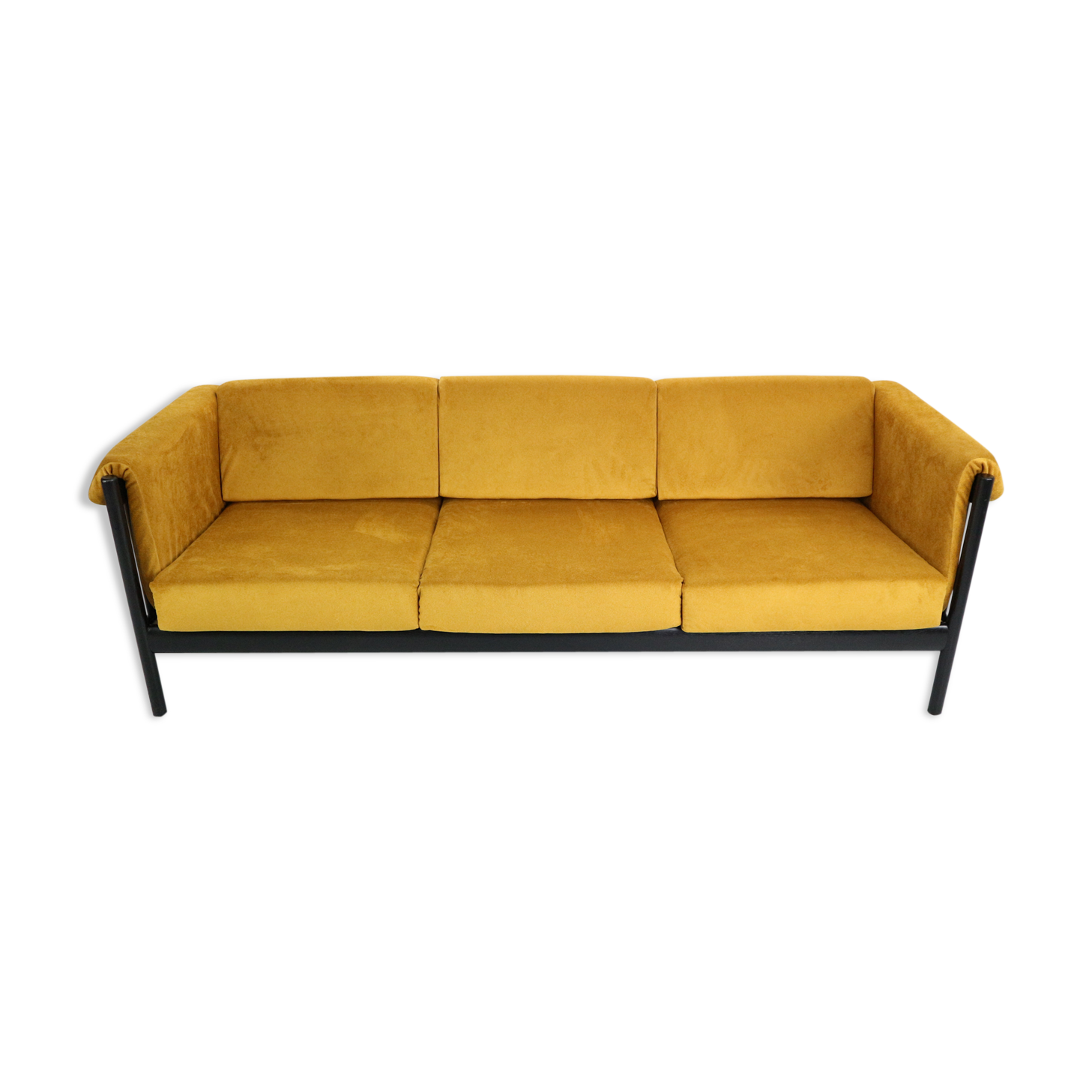 Mid-Century Modern Sofa in Yellow Velvet by Johannes Andersen, 1960s, Denmark
