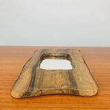 Miroir brutaliste bois d'olivier, vintage