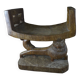 Togolese ethnic stool in carved exotic wood.