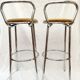 Paire de tabourets de bar en métal chromé velours Rodet