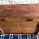Vintage storage cabinet sideboard two sliding doors two drawers