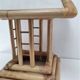 Pagoda-shaped bamboo canvas lamp