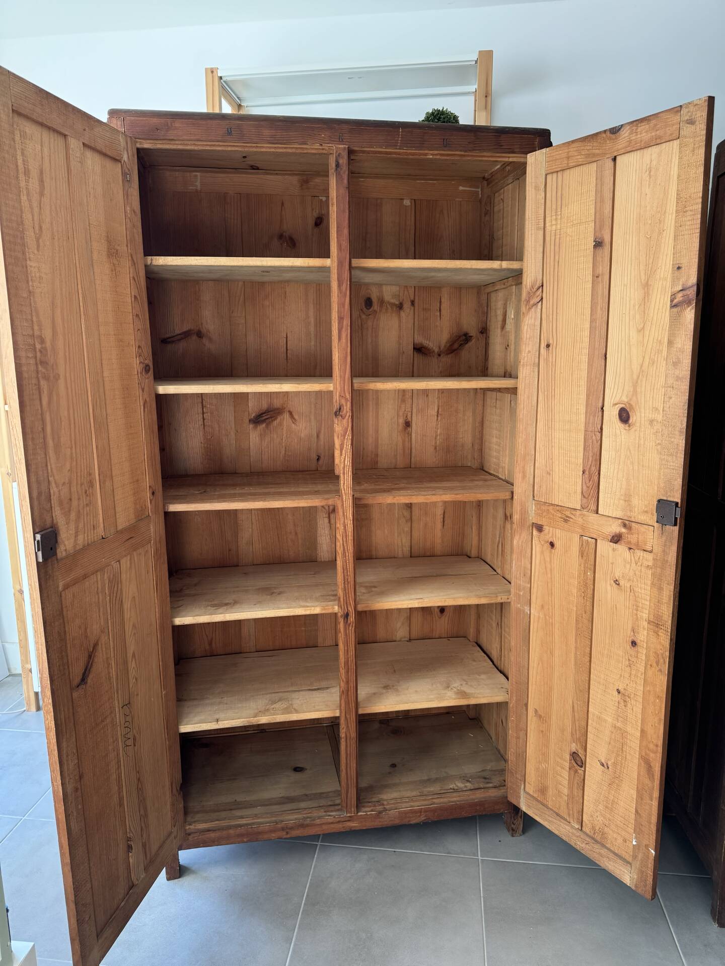 Antique pine wardrobe - Parisian vintage style
