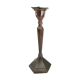 Brass candle holder high hexagonal foot
