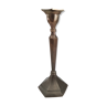 Brass candle holder high hexagonal foot