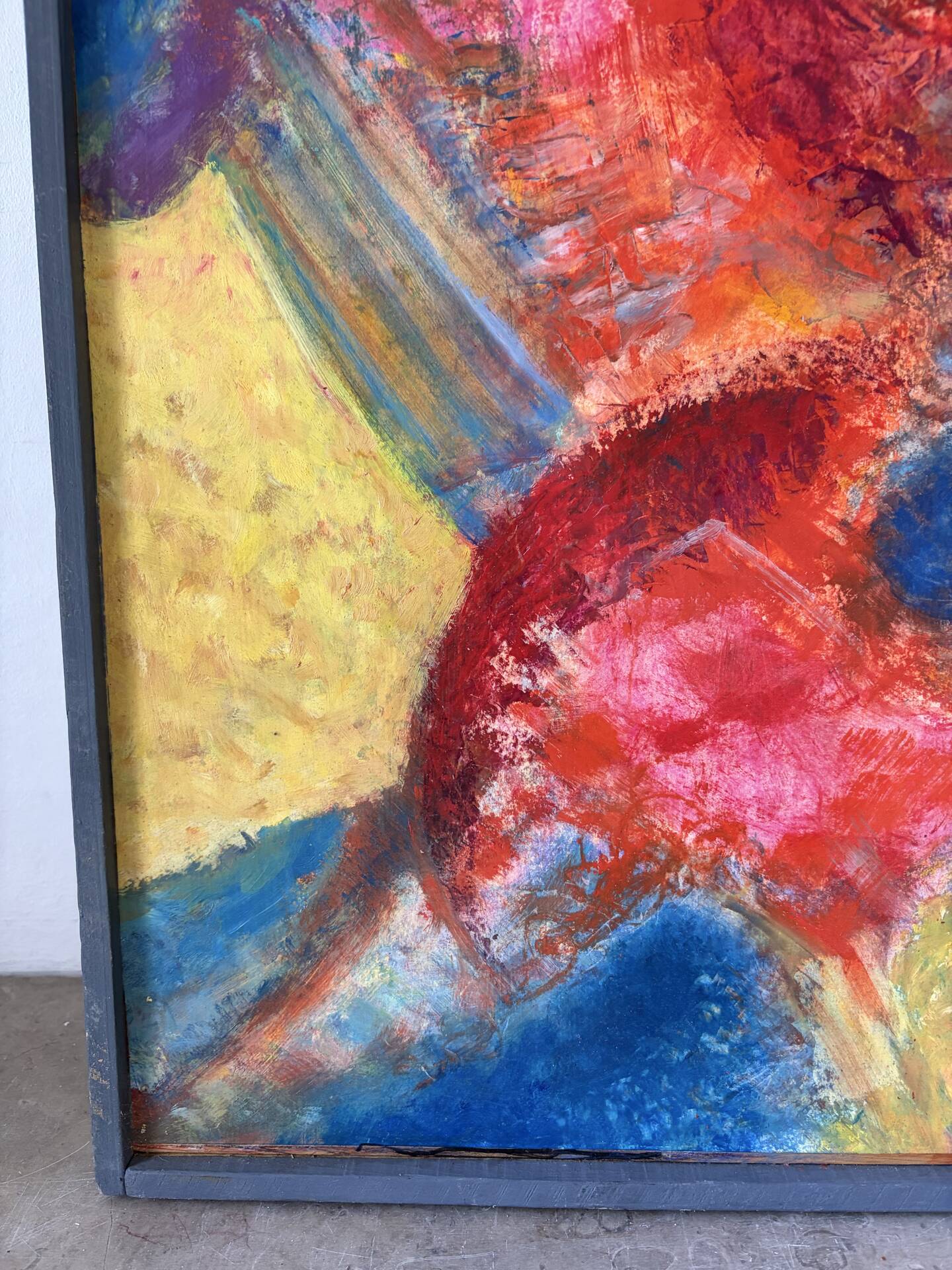 Abstract - The Samurai, oil on wood panel signed 1989