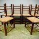 Brutalist chairs mulched in turned wood from the 60s