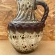 Antique west germany ceramic pitcher brown beige vintage