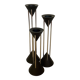 Vintage black candlestick trio
