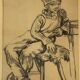 Charcoal on paper by Bernardin or Barnadouin Garçon à la gavroche