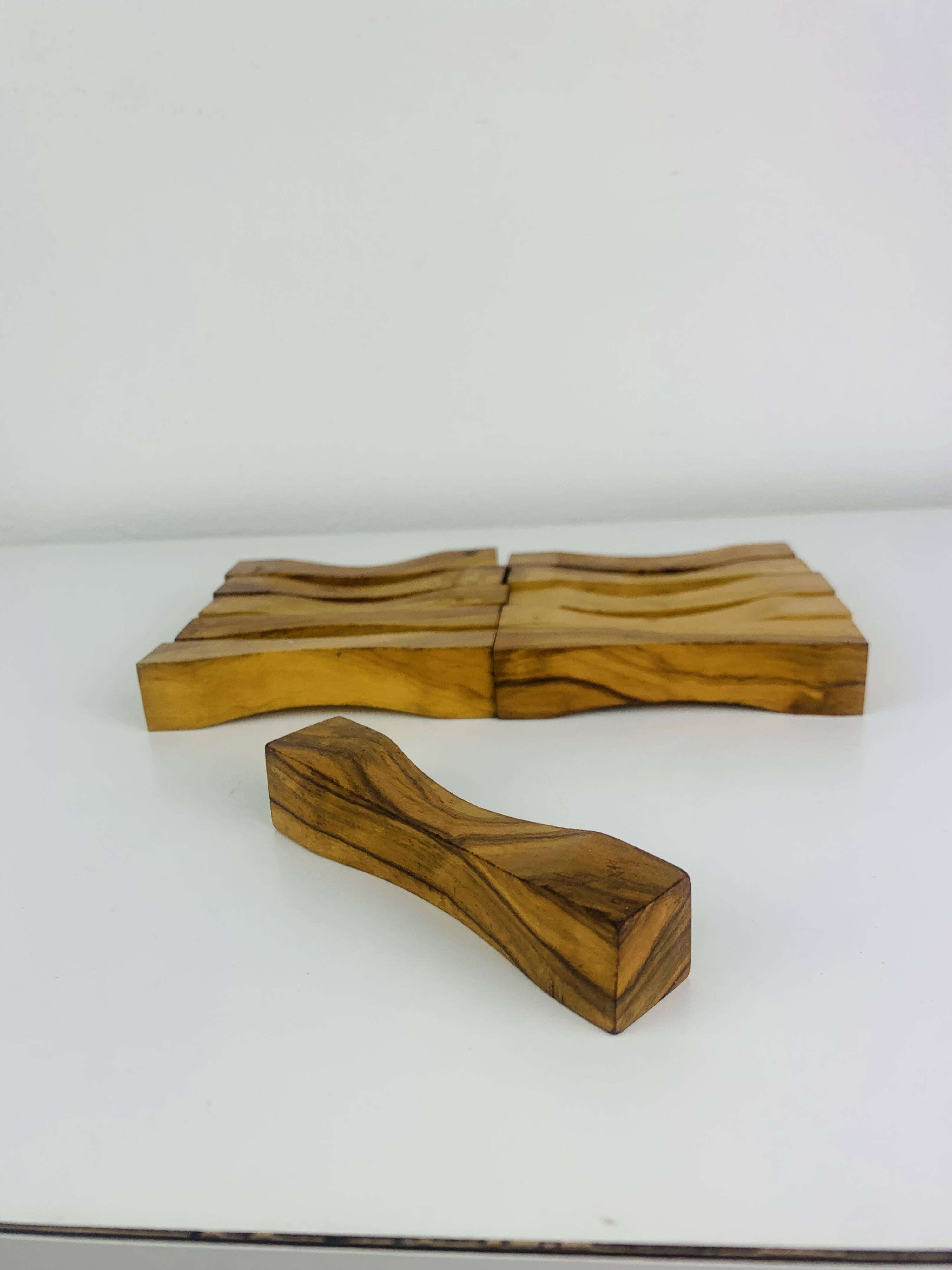 11 vintage olive wood knife holders