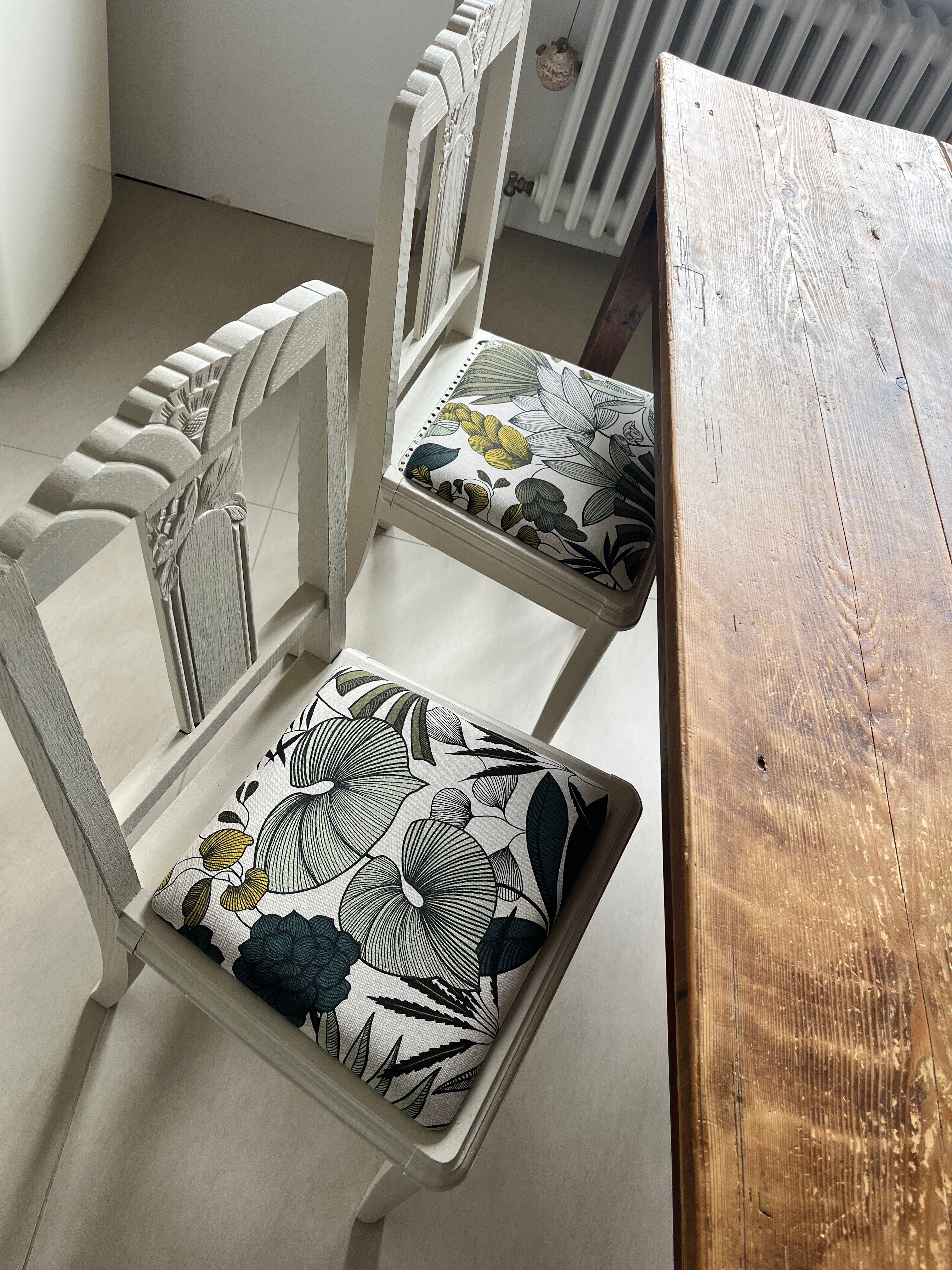 5 relooked antique chairs
