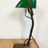 Vintage green enamel bank lamp from Astral, 1930s