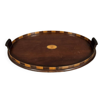 Art Deco period serving tray in mahogany and marquetry circa 1930