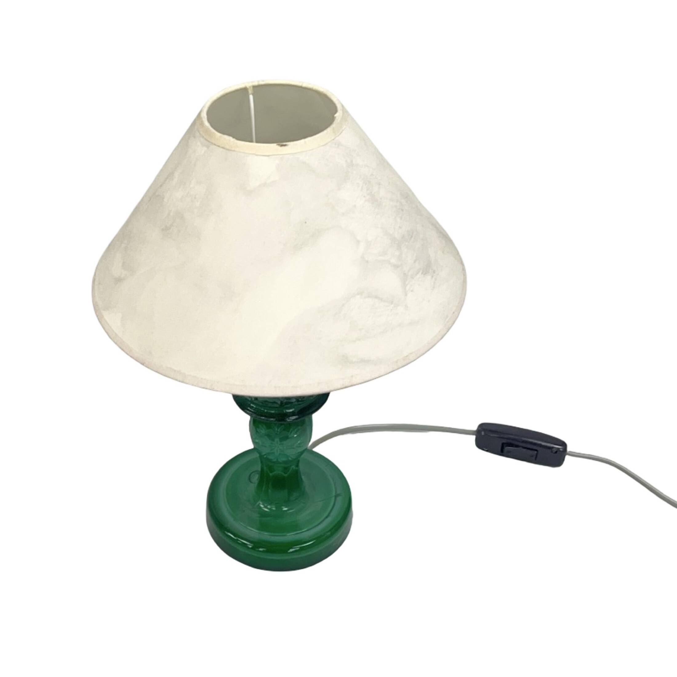 Malachite glass table lamp, Czechoslovakia, 1960s | Vintage MCM