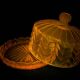 Small Art Deco Cake Dome in Rosaline (Depression Glass) 1930