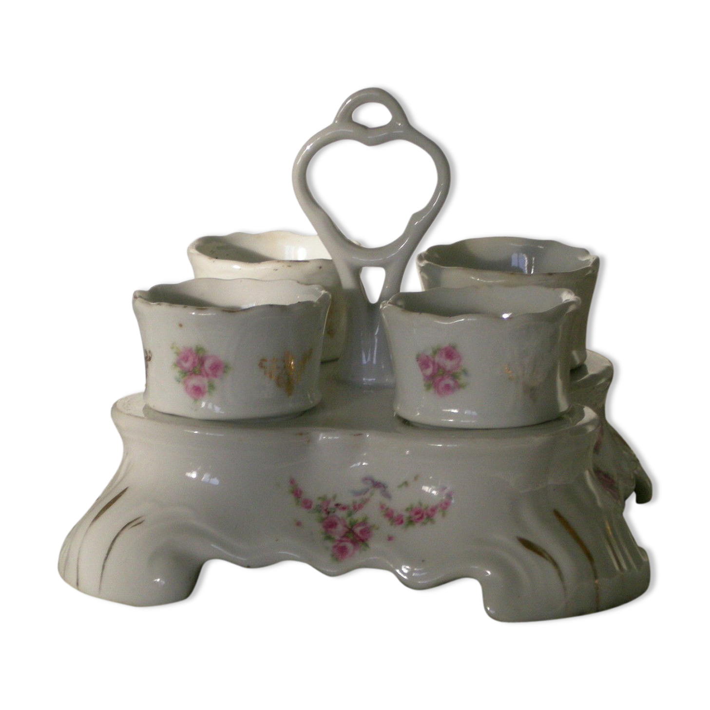 Floral decoration porcelain egg holders