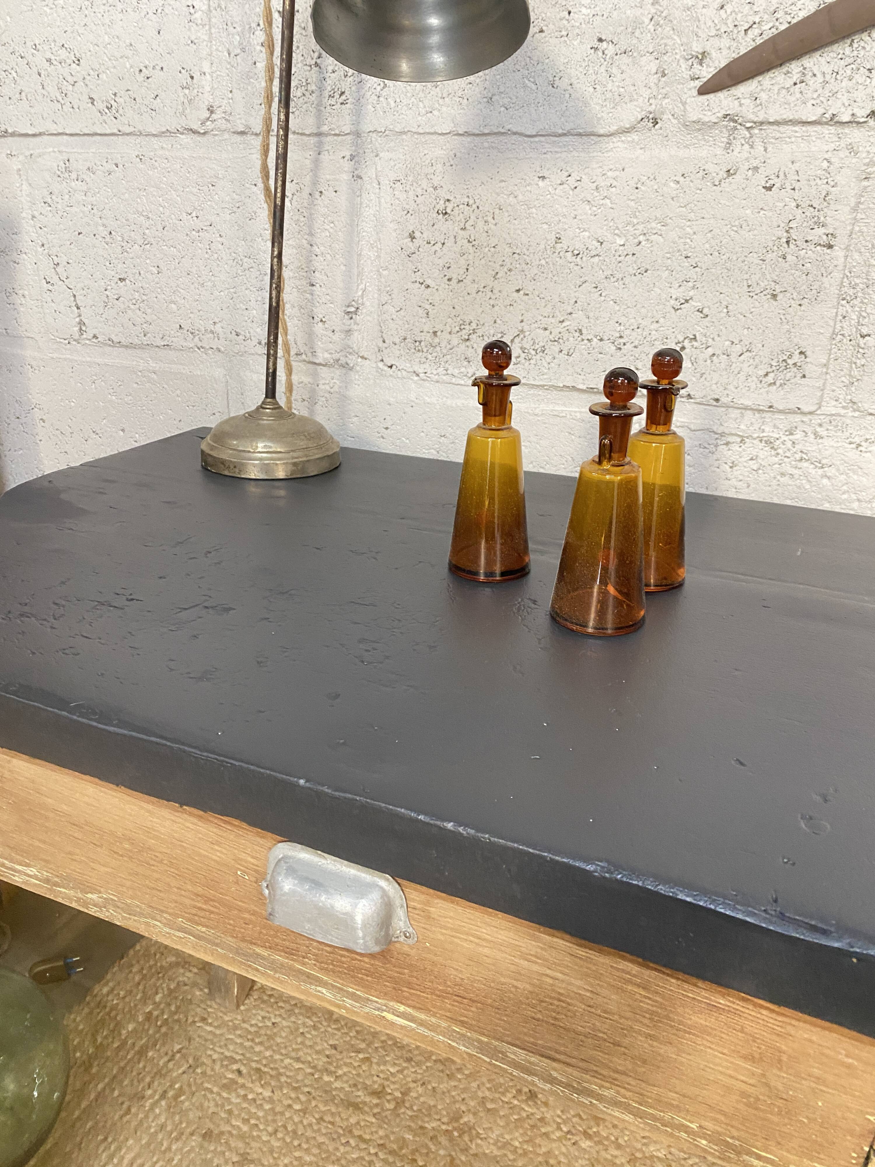 Antique workbench console