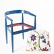 Vintage Flower Fabric & Blue Beech Armchair
