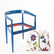 Vintage Flower Fabric & Blue Beech Armchair