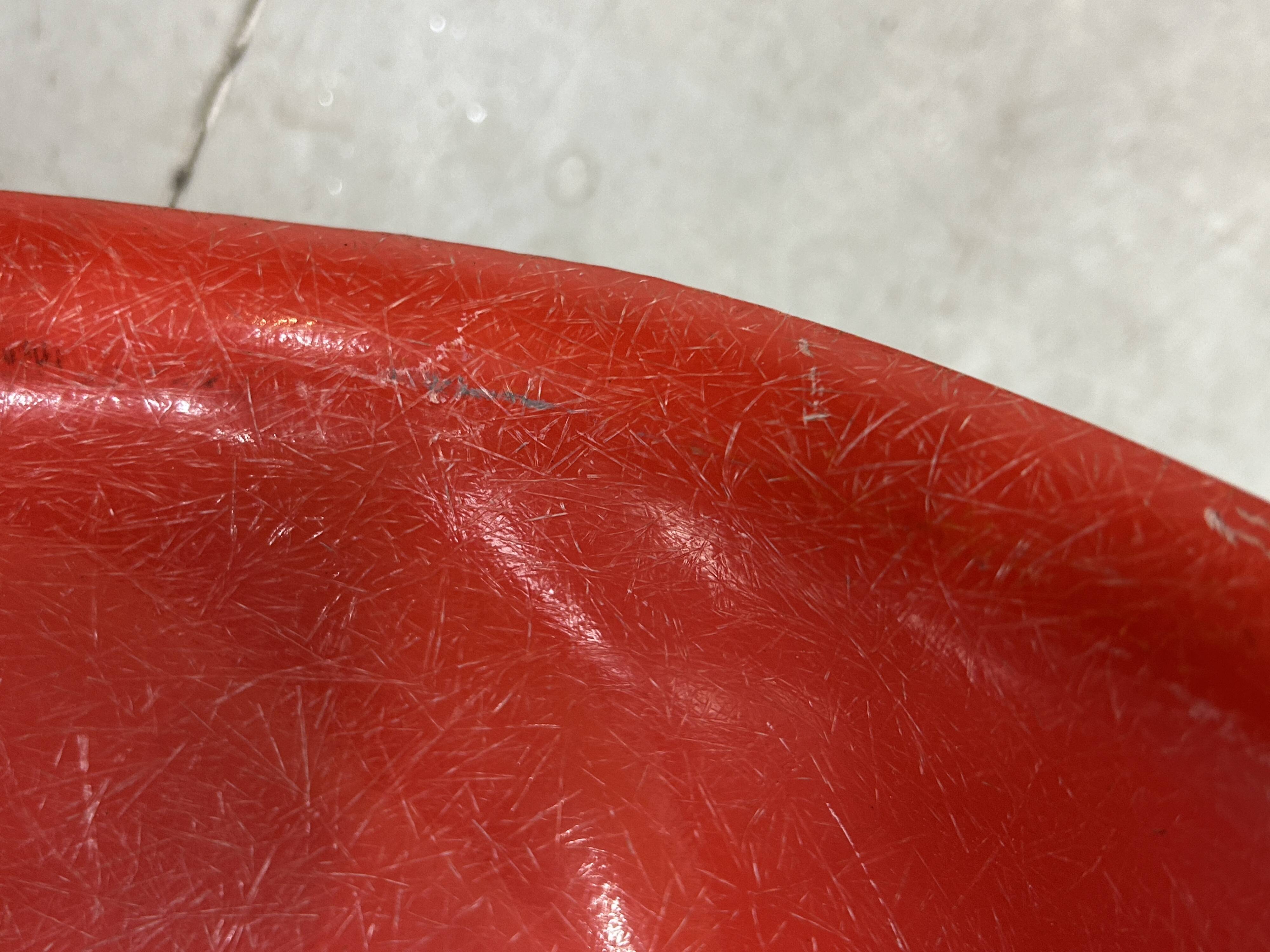 Set of 6 vintage red DSW chairs by Charles and Ray Eames