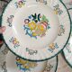 Set of 6 large flat plates Longwy Vieux Rouen vintage