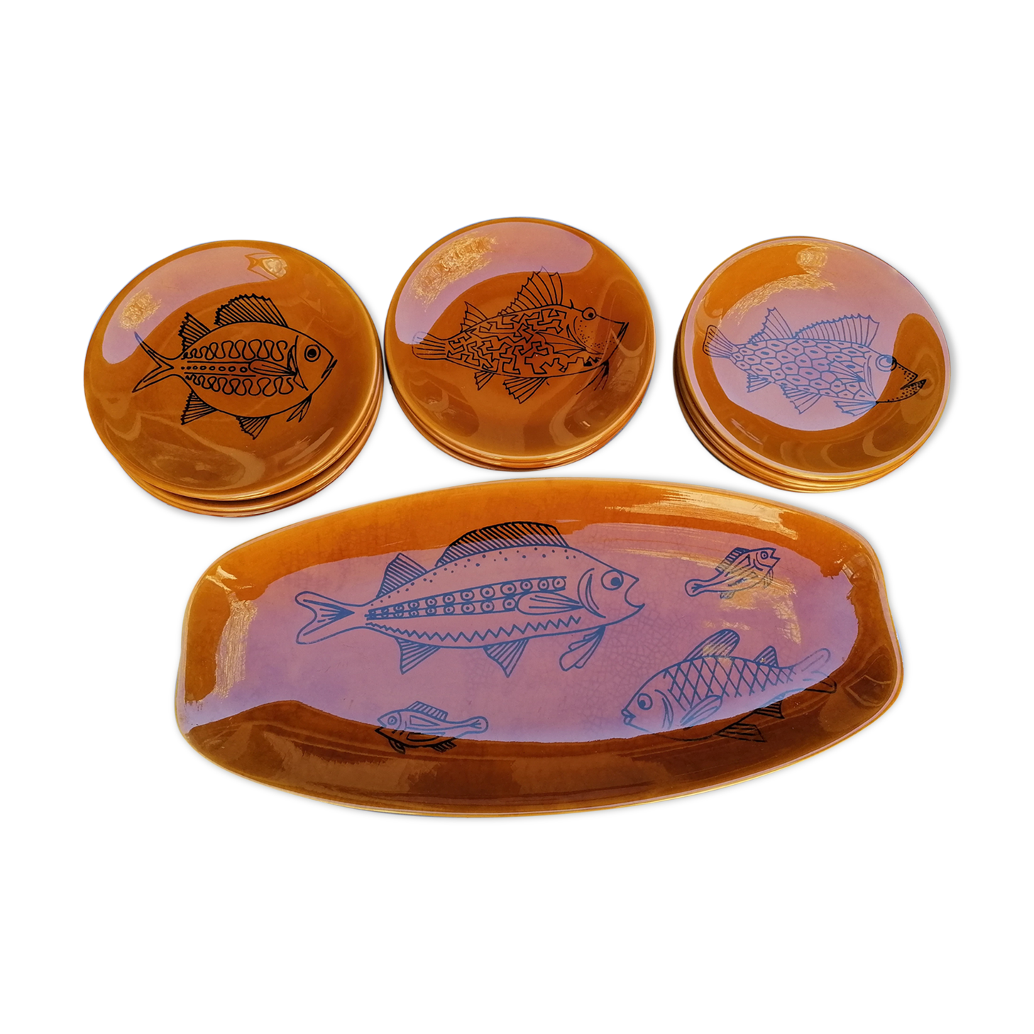 Vintage fish service