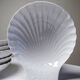 Set of 6 shell-shaped bowls in Limoges porcelain by Philippe Deshoulières.