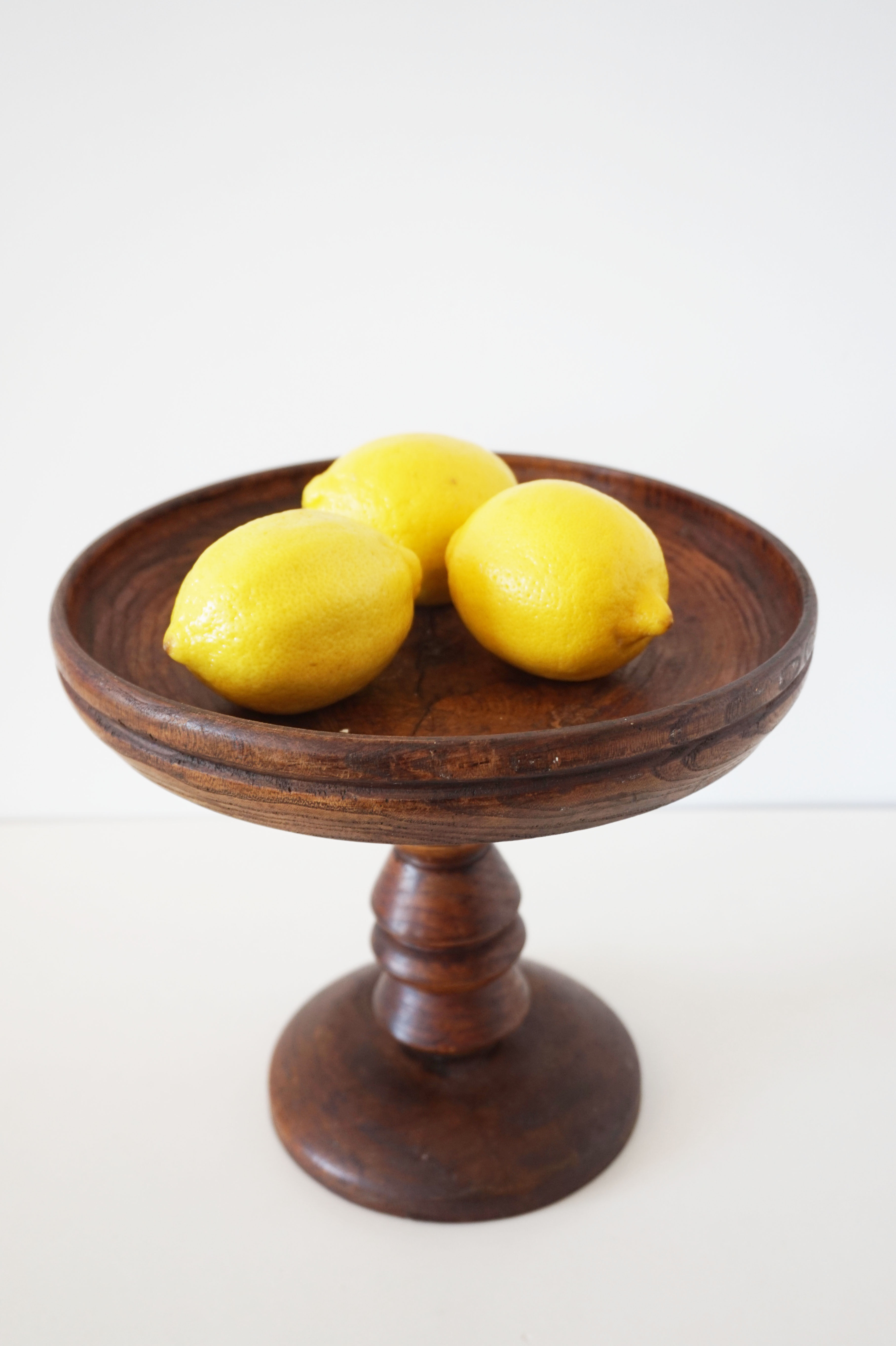 Vintage turned wooden fruit cup